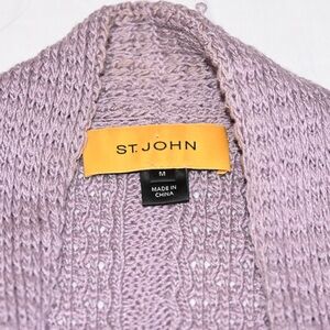 St. John Lilac Open-Knit Cardigan